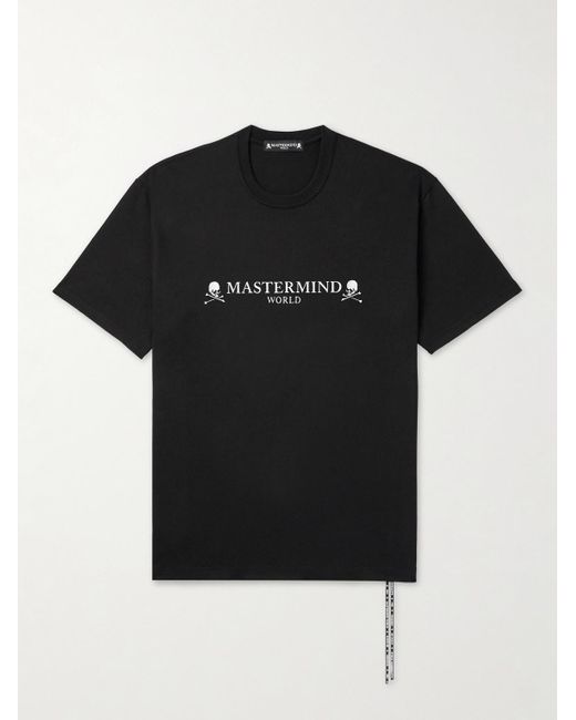 MASTERMIND WORLD Black Logo-print Cotton-jersey T-shirt for men