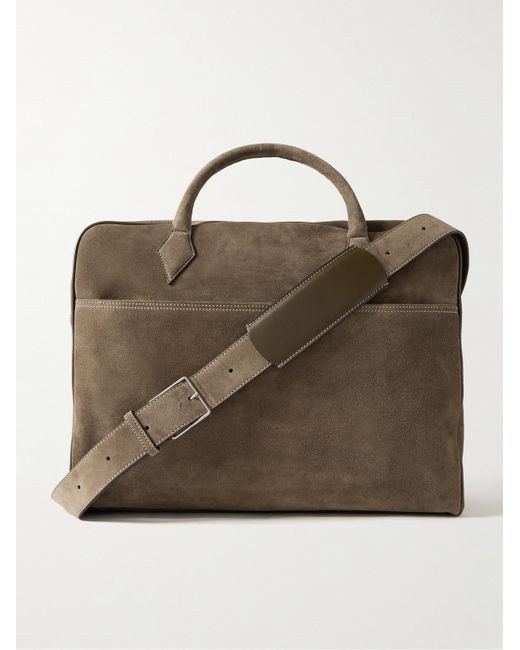 Metier Brown Closer All Day Suede Briefcase for men