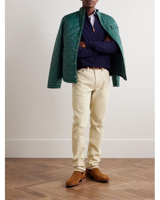 Sid Mashburn Natural Slim-Fit Straight-Leg Garment-Dyed Cotton-Corduroy Trousers for men
