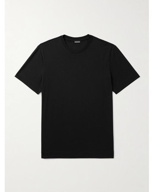 Zegna Black Cotton-Jersey T-Shirt for men