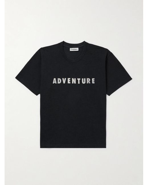 CHERRY LA T-Shirt aus Baumwoll-Jersey mit Print in Black für Herren
