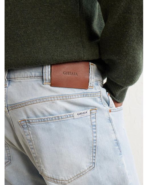 Ghiaia Blue Straight-Leg Distressed Jeans for men