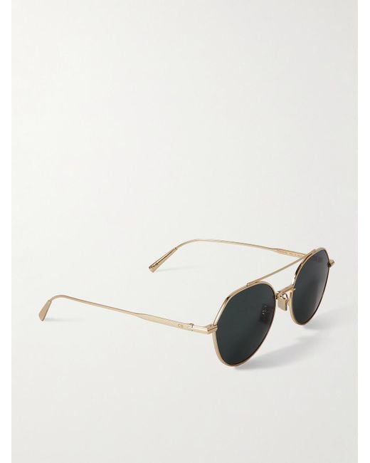 Dior DiorBlackSuit R6U goldfarbene Pilotensonnenbrille in Metallic für Herren