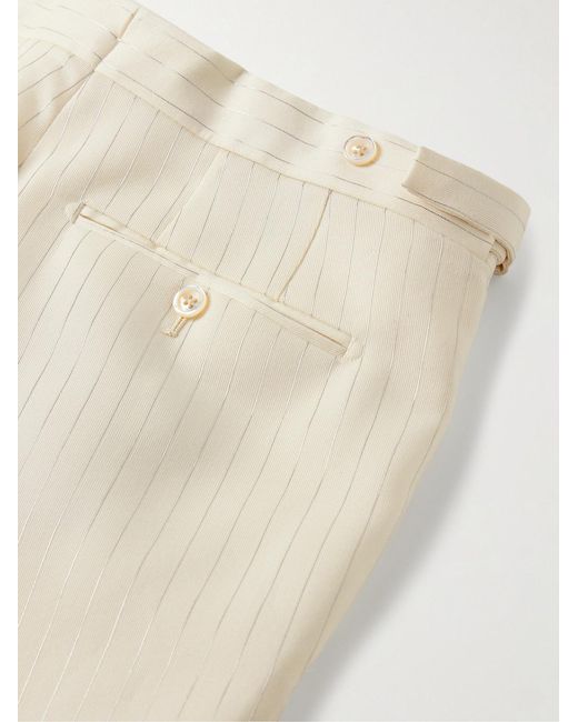 Tom Ford Natural Slim-Fit Metallic Striped Wool-Blend Suit Trousers for men