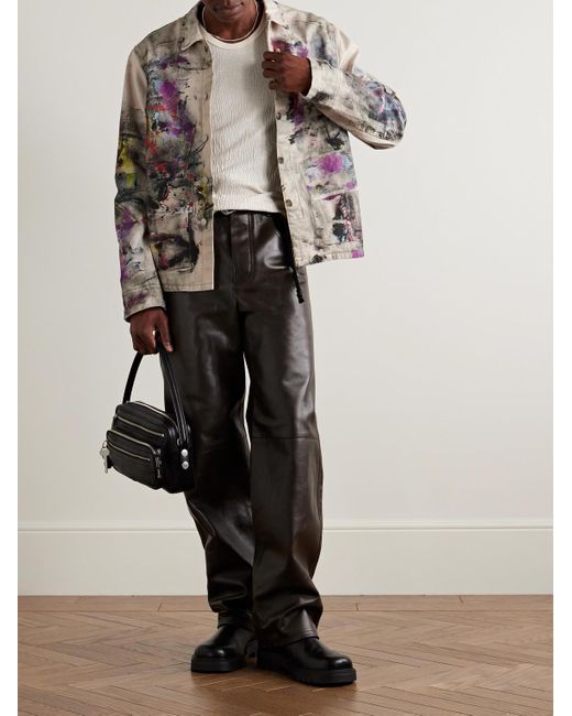 Acne White Trompe-L'Œil Printed Denim Jacket for men