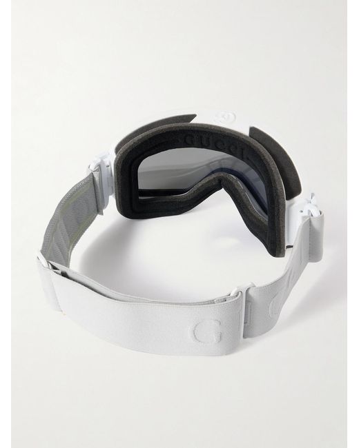 Gucci White Mirrored Ski Goggles for men