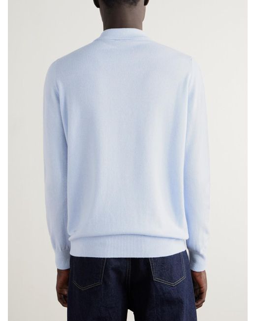 Ghiaia Blue Cashmere Polo Shirt for men