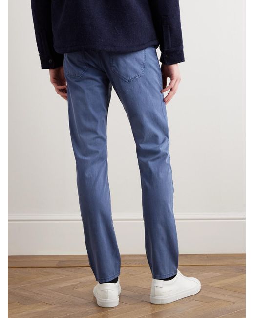 Pantaloni slim-fit in twill di misto TM stretch e cotone Wayfare di Peter Millar in Blue da Uomo