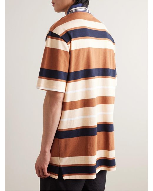 Loewe Multicolor Paula's Ibiza Striped Cotton And Linen-Blend Piqué Polo Shirt for men