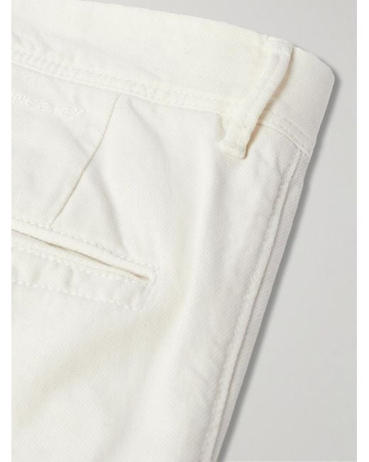 Incotex Schmal geschnittene Hose aus Panama-Canvas aus Stretch-Baumwolle in White für Herren