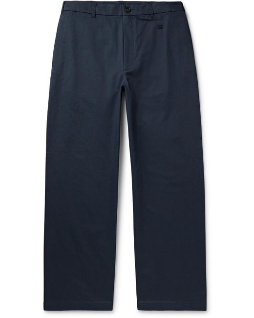 Acne Blue Pablo Straight-leg Cotton-drill Trousers for men