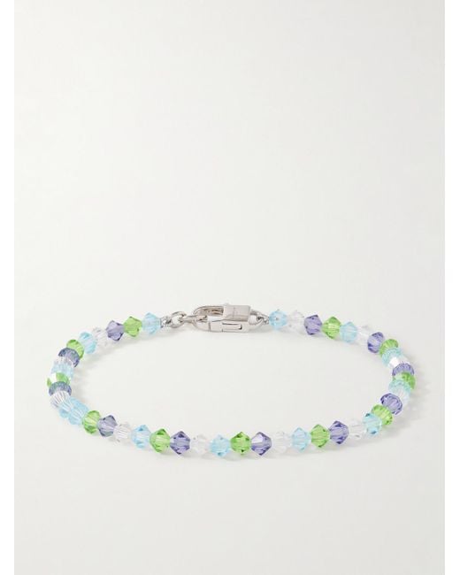 Hatton Labs Blue Shore Sterling Multi-Stone And Glass Beaded Bracelet for men