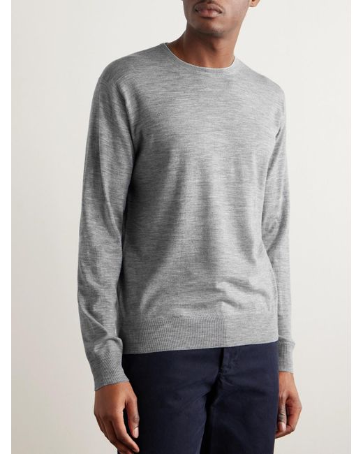 Peter Millar Gray Excursionist Flex Merino Wool-Blend Sweater for men
