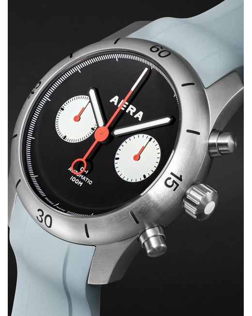 Aera Black C-1 Chrono Automatic Chronograph Stainless Steel Watch for men