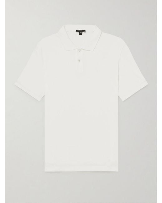 James Perse White Cotton-Jersey Polo Shirt for men