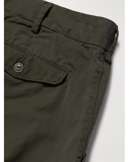 Save Khaki Green Slim-fit Straight-leg Cotton-twill Chinos for men