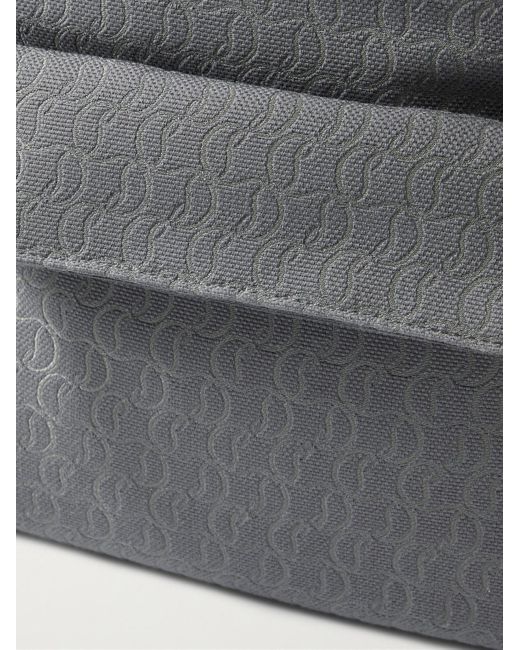 Christian Louboutin Gray Zip N Flap Logo-jacquard Cotton-canvas Backpack for men