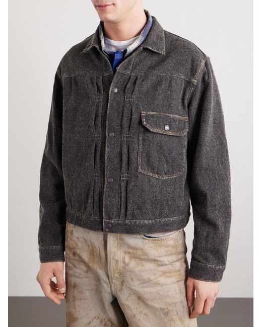 Kapital Gray Cropped Cotton-blend Twill Jacket for men