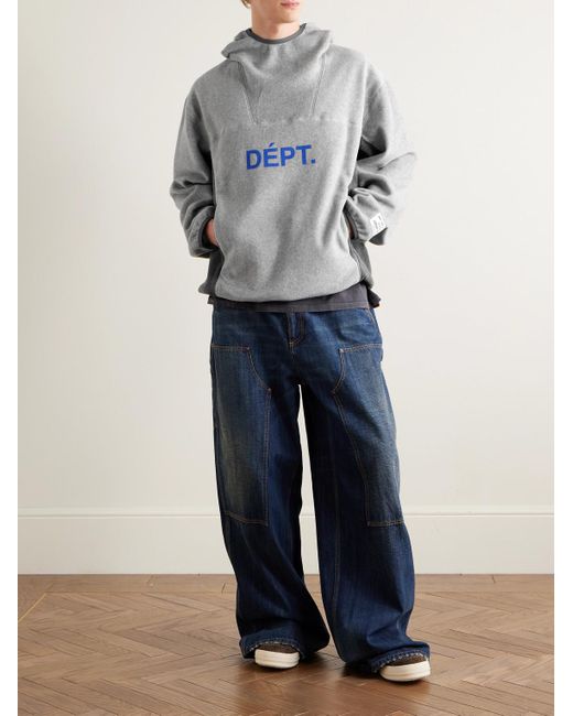 GALLERY DEPT. Gray Trail Logo-Print Fleece Hoodie for men