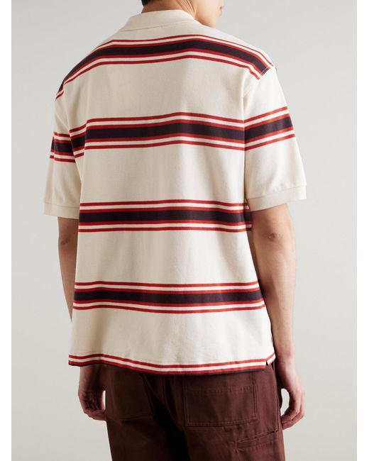 NN07 Red Valentin 30047 Striped Organic Cotton-Piqué Polo Shirt for men