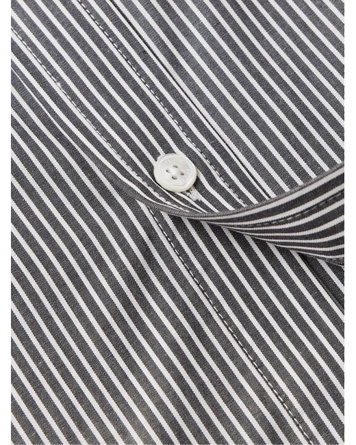 Nili Lotan Gray Finn Striped Cotton-Poplin Shirt for men