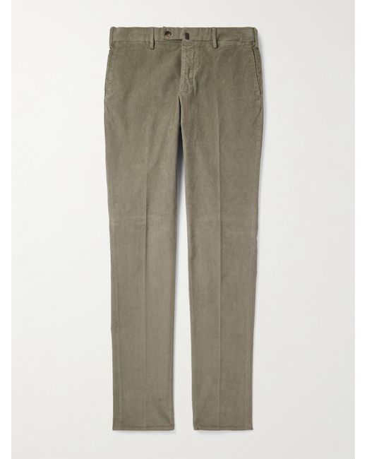 Slowear Green Incotex Straight-Leg Cotton-Blend Corduroy Trousers for men