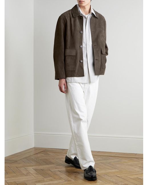 FRAME Brown Suede Chore Jacket for men