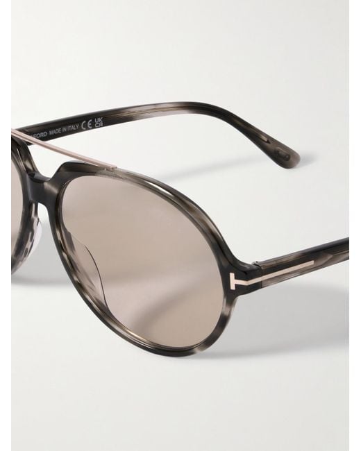 Tom Ford Natural Aalto Aviator-Style Acetate Sunglasses for men