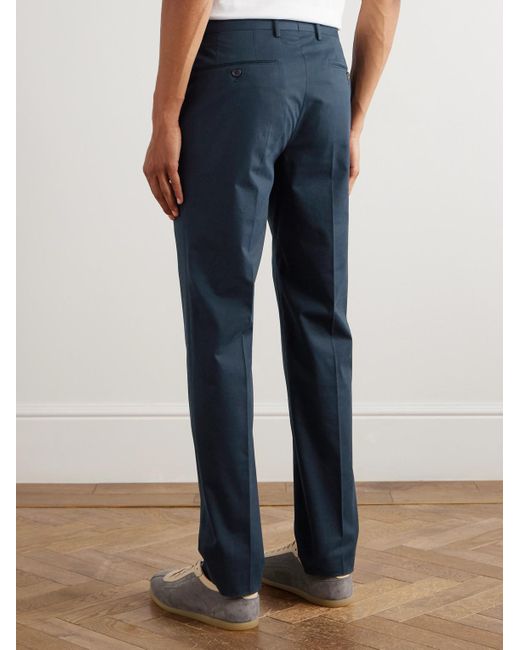 Slowear Blue Incotex Slim-fit Cotton And Cashmere-blend Trousers for men