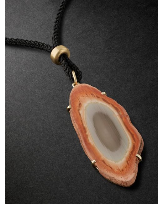 Jacquie Aiche Black Jasper And Cord Pendant Necklace for men