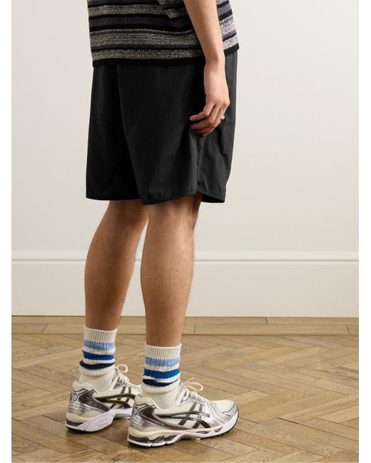 Beams Plus Black Wide-leg Nylon Ripstop Shorts for men