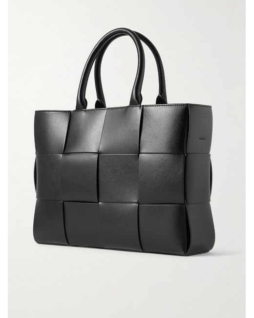 Bottega Veneta Black Small E/W Arco Intrecciato Leather Tote Bag for men