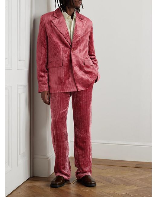 Séfr Red Insight Corduroy Suit Jacket for men
