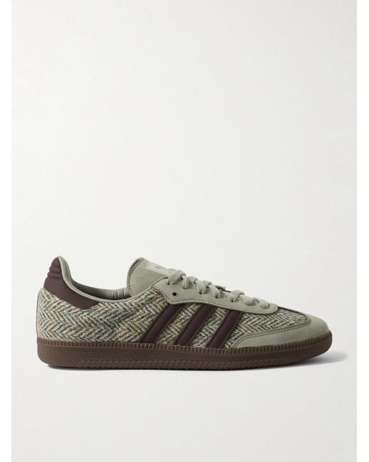 Adidas Originals Green Samba Og Nubuck-Trimmed Tweed Sneakers for men