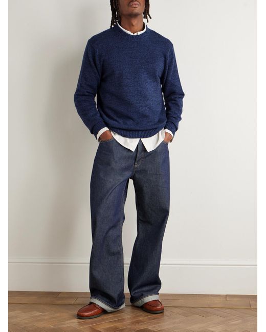 Mr P. Blue Wool And Cashmere-Blend Sweater for men
