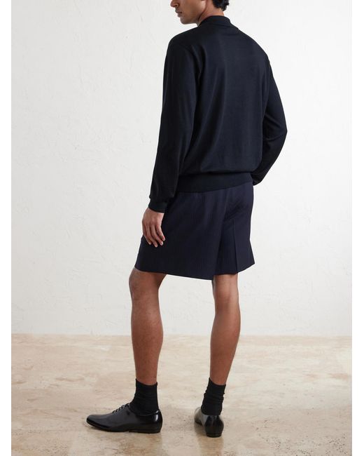 Dries Van Noten Blue Muano Merino Wool Polo Shirt for men