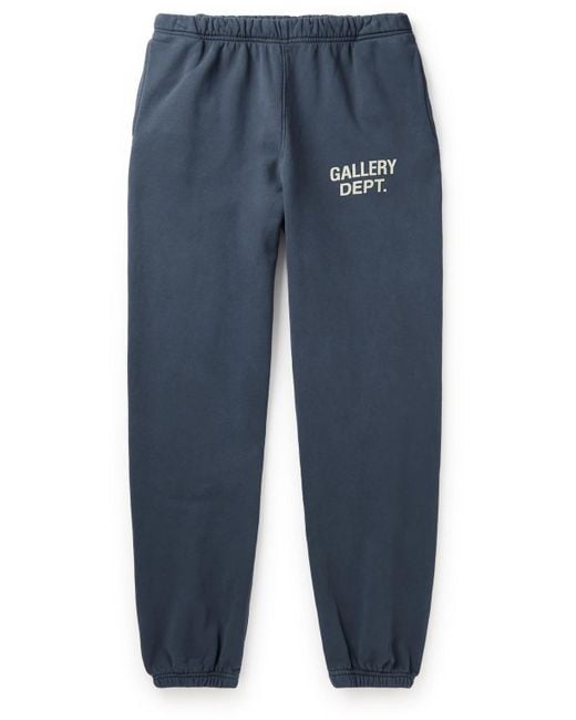 GALLERY DEPT. Blue Tapered Logo-print Cotton-jersey Swetpants for men
