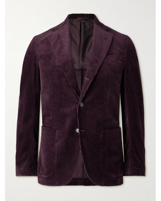 De Petrillo Purple Posillipo Slim-fit Cotton-blend Corduroy Suit Jacket for men