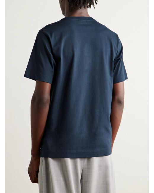 Dries Van Noten Blue Cotton-Jersey T-Shirt for men