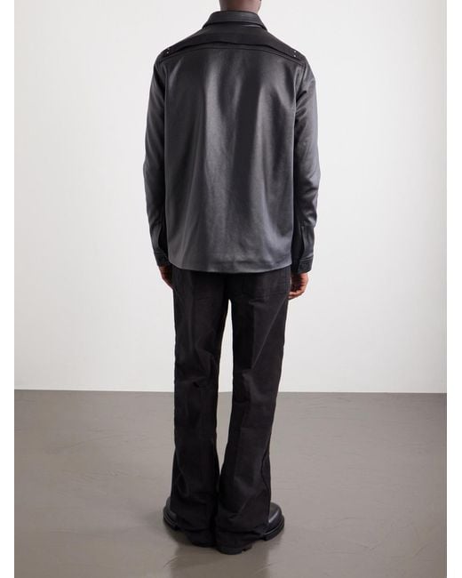 Rick Owens Black Brad Leather Jacket for men