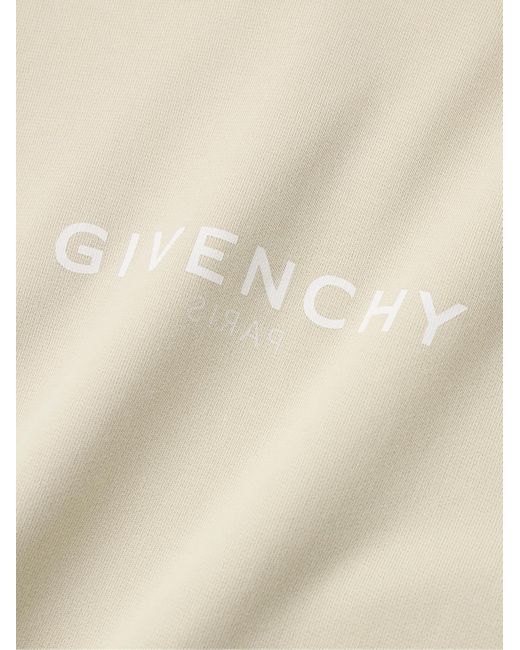 Givenchy Natural Logo-print Cotton-jersey Hoodie for men