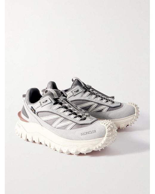 Moncler Natural Trailgrip Gtx Webbing And Rubber-Trimmed Leather, Suede And Mesh Sneakers for men