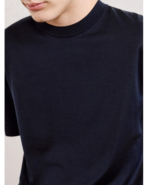 Zegna Blue Cotton And Silk-blend Jersey T-shirt for men