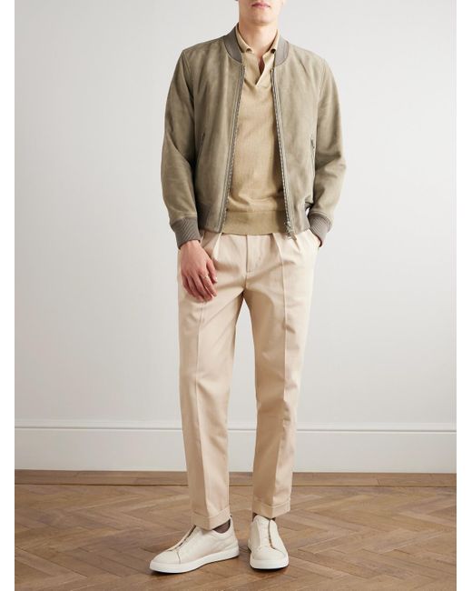 Tom Ford Natural Suede Bomber Jacket for men