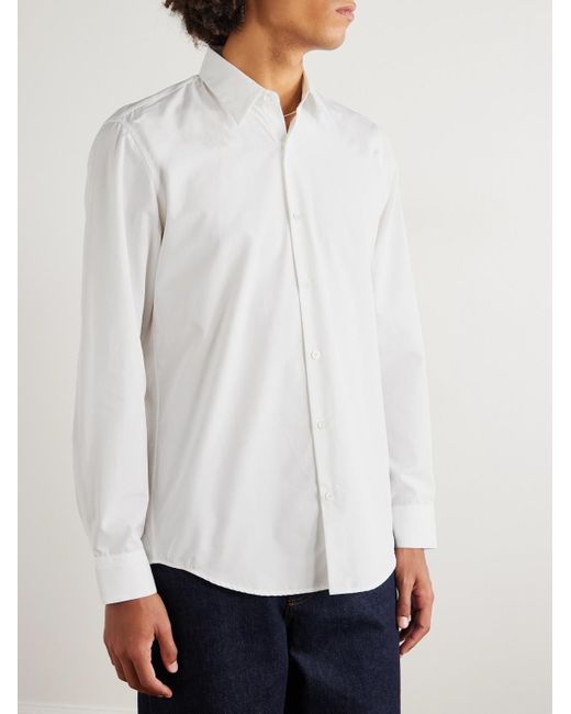 Dries Van Noten White Cotton-Poplin Shirt for men