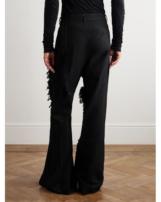 Rick Owens Black Wide-Leg Distressed Jeans for men