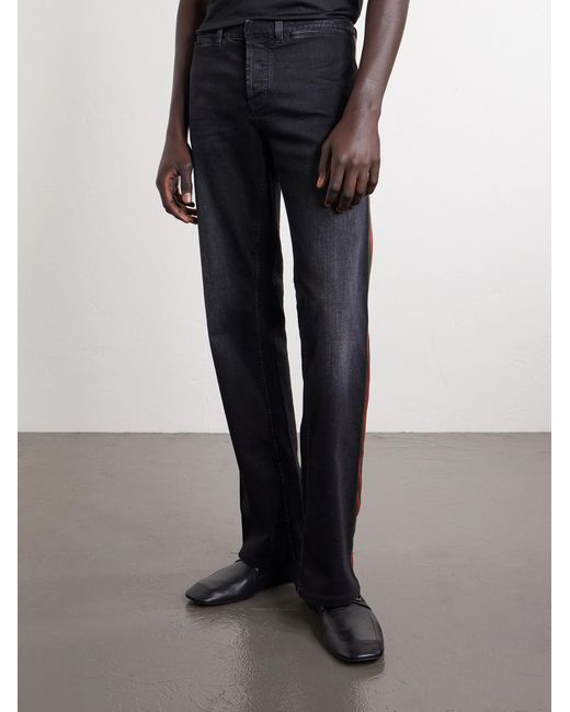 Gucci Blue Wide-Leg Striped Cotton-Blend Trousers for men