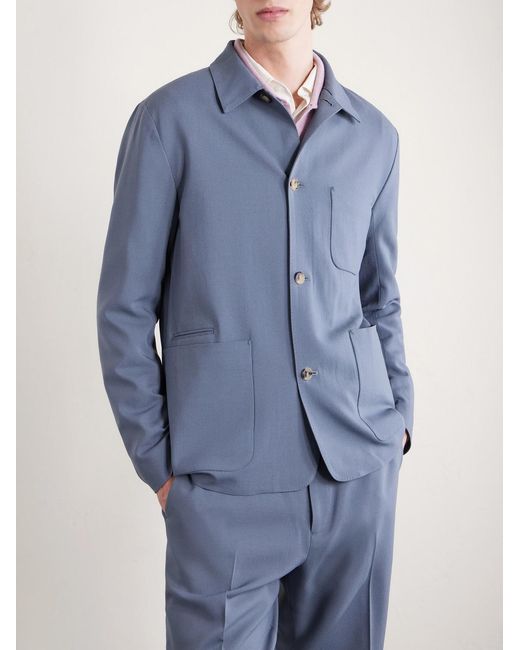 Paul Smith Blue Grain De Poudre Wool Jacket for men