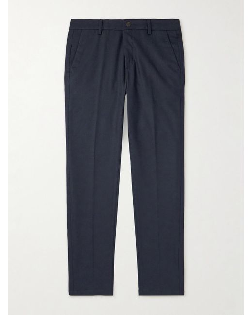 Eleventy Blue Straight-Leg Stretch Wool And Cashmere-Blend Trousers for men