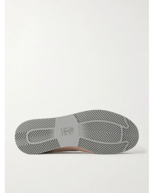 Brunello Cucinelli Natural Suede-Trimmed Canvas Sneakers for men